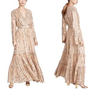 Sundress Nataly Sequin Maxi Dress in Cafe Au Laif Size XS/Small